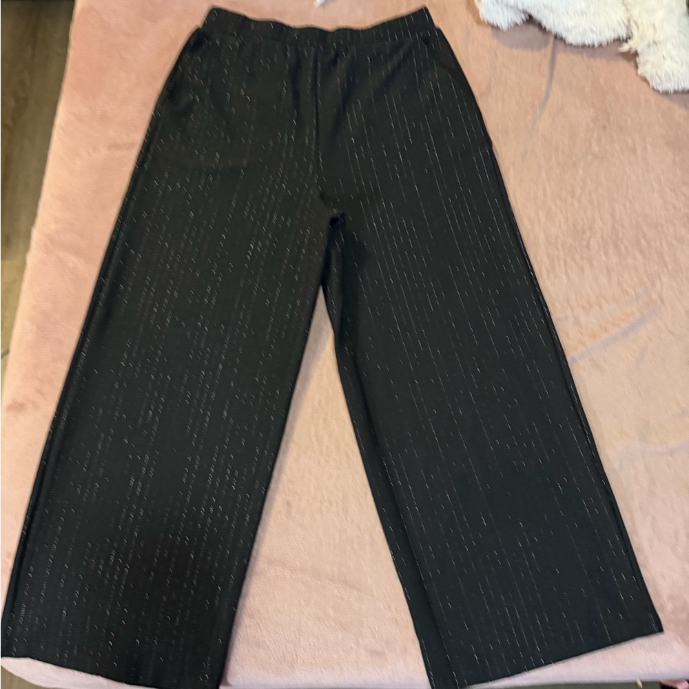 JDY Petite wide leg pants in black - Picture 6 of 12